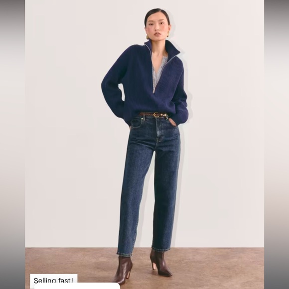 Everlane Denim - Everlane Women's High Rise Jeans - Dark Blue